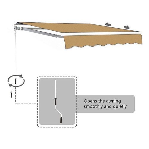 Yatai Outdoor Sun Shade Canopy Shelter Foldable Awning with Manual Crank Handle