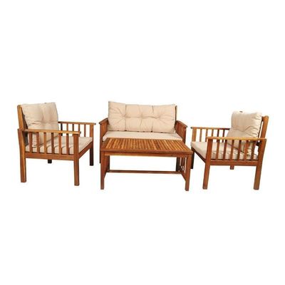 4 Seater Solid Wood Acacia Garden Lounge Sofa Set