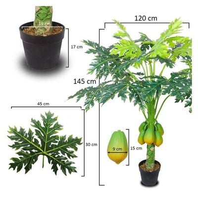 Artificial Papaya Plant 1.45 Meters High