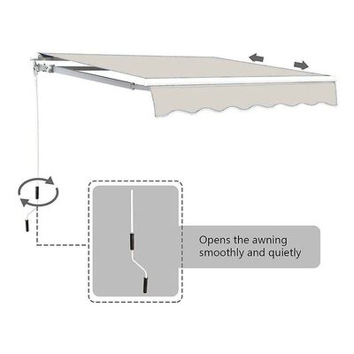 Yatai Outdoor Sun Shade Door Canopy Shelter Foldable Awning with Manual Crank Handle