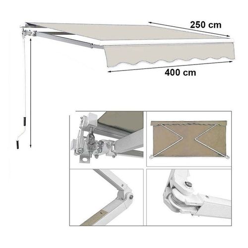 Yatai Outdoor Sun Shade Door Canopy Shelter Foldable Awning with Manual Crank Handle