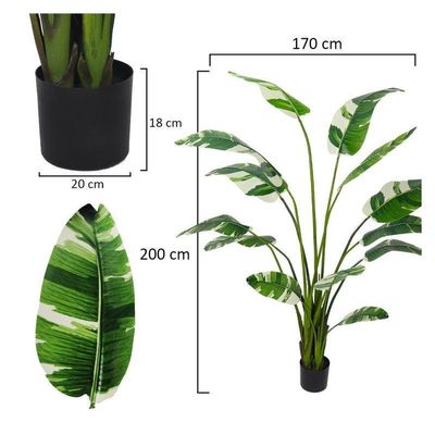 Artificial Banana Tree 2 Meters High Fake Plant with Plastic Pot
