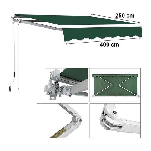 Yatai Outdoor Sun Shade Door Canopy Shelter Foldable Awning with Manual Crank Handle