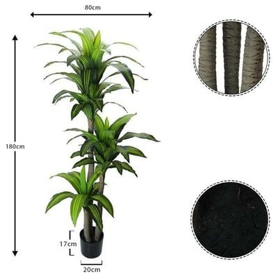 3 Rods Artificial Dracaena Fragrans Plant 1.8 Meters