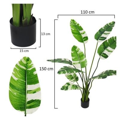 Artificial Banana Tree 1.5 Meters High Fake Plant with Plastic Pot