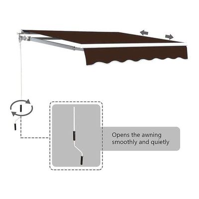 Yatai Outdoor Sun Shade Canopy Shelter Foldable Awning with Manual Crank Handle