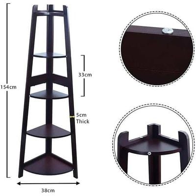 5 Tier Solid Wood Storage Rack