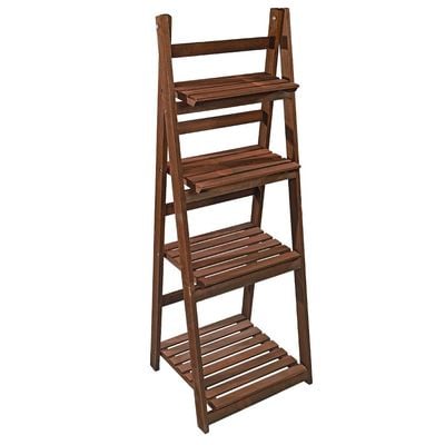 Pure Solid Wood Ladder Design Flowers Pot Stand