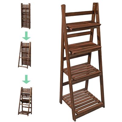 Pure Solid Wood Ladder Design Flowers Pot Stand