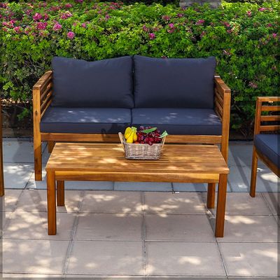 Acacia Wood Sofa Set with Table