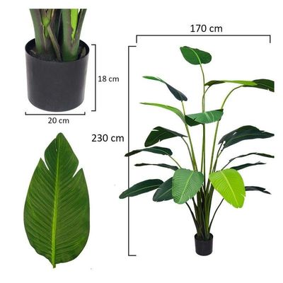 Artificial Banana Tree 2.3 Meters High Fake Plant with Plastic Pot
