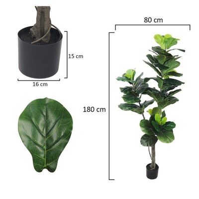 Artificial Fake Fiddle Leaf Fig Tree 1.8 Meter High