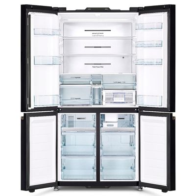 Hitachi Deluxe French Door Refrigerator Glass RWB720VUK0GBK Black