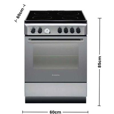 Ariston 4 Eye Electric Ceramic Cooker 60 x 60 cm ,1 year Warranty, A6V530XEX Grey