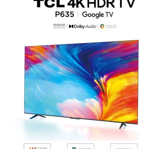 Tcl 55 Inch 4K UHD Smart TV, Google TV with Built-in Chromecast & Google Assistance, Hands-Free Voice Control, Dolby Audio, HDR10 & Micro Dimming Technology, Edgeless Design, 55P635 Black