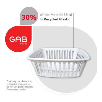 3-Piece Heavy-Duty Plastic Basket White 38cm