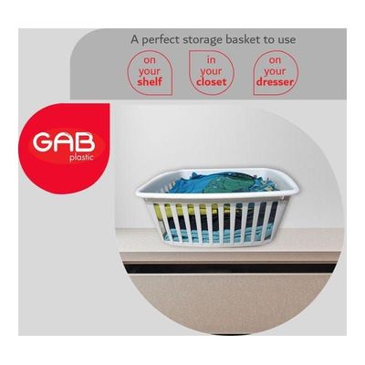 3-Piece Heavy-Duty Plastic Basket White 38cm