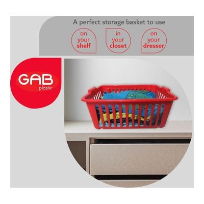 3-Piece Multipurpose Stackable Baskets Red 39 x 19 x 22cm