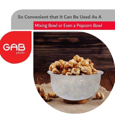 GAB Plastic, Salad Bowl, Set of 4, medium mixing bowl and serving bowl, Kitchen tool, Great for serving salad, fruits, popcorn, or chips, Sturdy and durable, Made from BPA-free Plastic