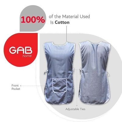 GAB Home Apron, Cobbler Apron with Pocket, Adjustable Ties, Double Sided Cotton Apron, Man and Women cut, Sleeveless, Multipurpose Apron, Kitchen Cooking Apron