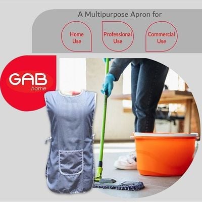 GAB Home Apron, Cobbler Apron with Pocket, Adjustable Ties, Double Sided Cotton Apron, Man and Women cut, Sleeveless, Multipurpose Apron, Kitchen Cooking Apron