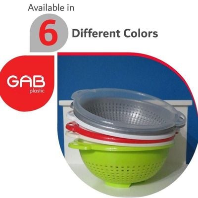 "GAB Plastic, Colander, Red, Kitchen Drain Colander, Food Strainer Kitchen and Cooking Accessory,  Cleaning, Washing and Draining Fruits and Vegetables, Made from BPA-free Plastic"