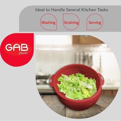 GAB Plastic, Colander with Bowl Set, Drain Colander and washing bowl, Food Strainer Kitchen Accessory, Detachable Colander,
Cleaning Washing, Mixing Fruits and Vegetables, Made from BPA-free Plastic