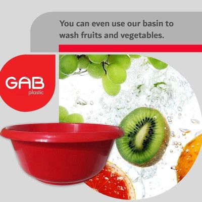 GAB Plastic, Round Basin, Set of 5 Basins in Different Sizes, Plastic Washbasin, Stackable Bowls, Multipurpose Washing Sink, Small Plastic Washbowl, Recycled Plastic, Sturdy and Durable.