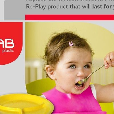 GAB Plastic, Divided Plastic Plates, Pack of 5, 26cm, Reusable plastic Plates, For Kids, Compartmented, Sturdy and Durable, Tableware, BPA-free Plastic