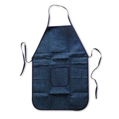 Multipurpose Adjustable Ties Long Denim Apron With Pocket And Inner Nylon Lining