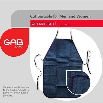 Multipurpose Adjustable Ties Long Denim Apron With Pocket And Inner Nylon Lining