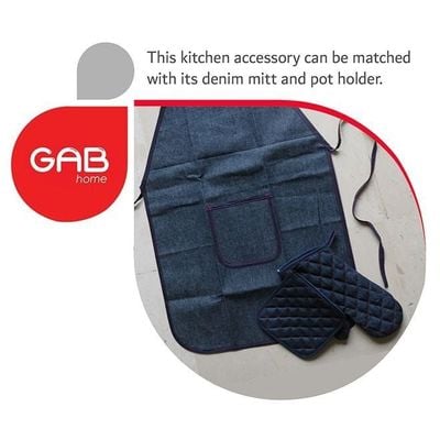 Multipurpose Adjustable Ties Long Denim Apron With Pocket And Inner Nylon Lining