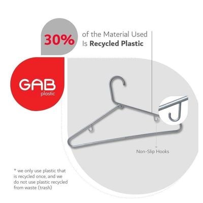 GAB Plastic Plastic Hangers Pack of 18