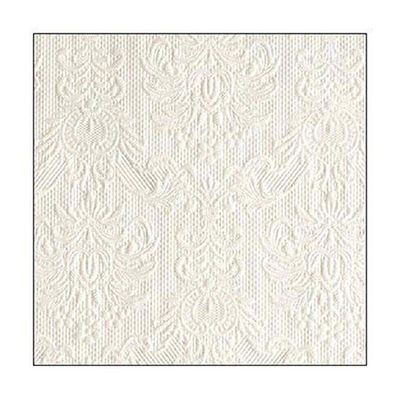 Ambiente Small Embossed Napkins, Pearl White