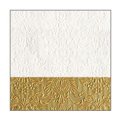 Ambiente Small Embossed Napkins, Dip Gold