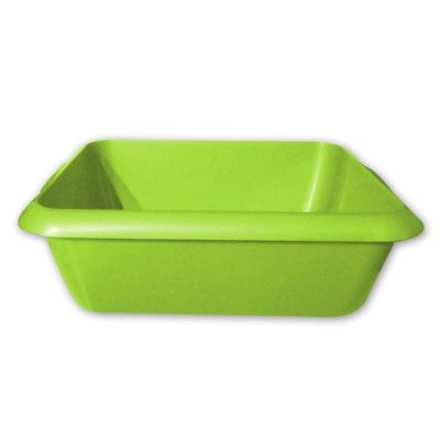 GAB Plastic, Rectangle Basin, Lime Green, Plastic Washbasin, Cleaning Accessory, Multipurpose Washing Sink, Medium Plastic Washbowl, Recycled Plastic, Sturdy and Durable.