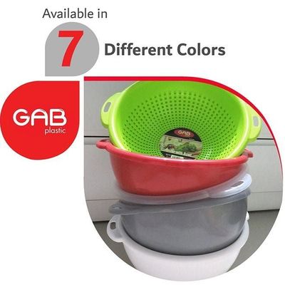 GAB Plastic, Colander with Bowl Set, Drain Colander and washing bowl, Food Strainer Kitchen Accessory, Detachable Colander,
Cleaning Washing, Mixing Fruits and Vegetables, Made from BPA-free Plastic