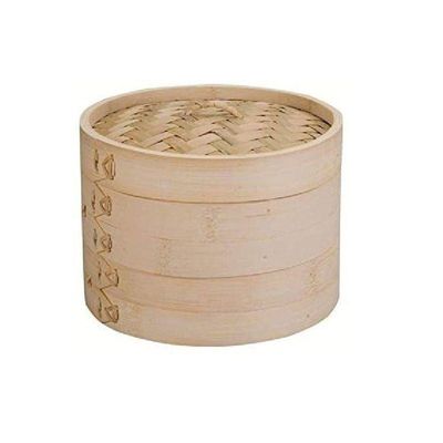 Ibili Bamboo Steamer with Lid, 2 Tier