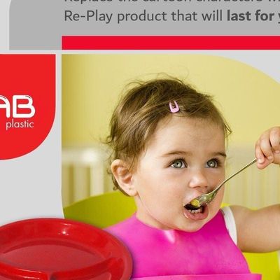 GAB Plastic, Divided Plastic Plates, Pack of 5, 26cm, Reusable plastic Plates, For Kids, Compartmented, Sturdy and Durable, Tableware, BPA-free Plastic