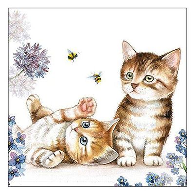 Ambiente Large Cats And Bees Napkins