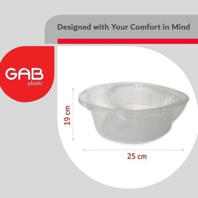 GAB Plastic, Rice Colander, Clear, Kitchen Drain Colander, Food Strainer Kitchen and Cooking Accessory, Cleaning, Washing and Draining Rice, Grains, Fruits and Vegetables, Made from BPA-free Plastic