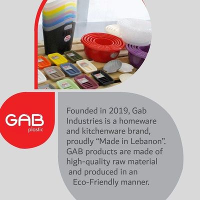 GAB Plastic, Round Food Containers, Red, Set of 2 Food Storage Containers in Different Sizes, Plastic Food Container with Lid, Airtight Kitchen Fridge Container, Sturdy and Durable, BPA-free Plastic.