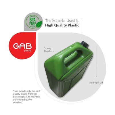 GAB Plastic Green Plastic Fuel Gallon 20 liters