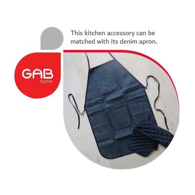 2-Piece Oven Mitt and Pot Holder Set, Black Denim Kitchen Baking Supplies