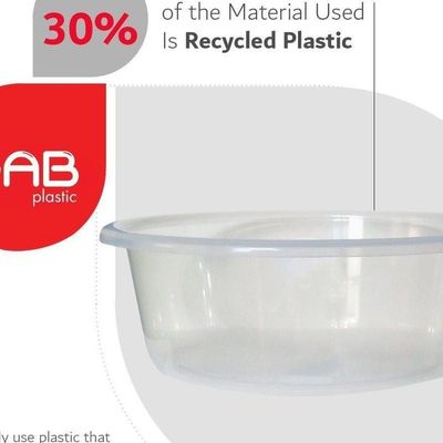 GAB Plastic, Round Basin, 10L, 39cm, Plastic Washbasin, Cleaning Accessory, Multipurpose Washing Sink, Medium Plastic Washbowl, Recycled Plastic, Sturdy and Durable.