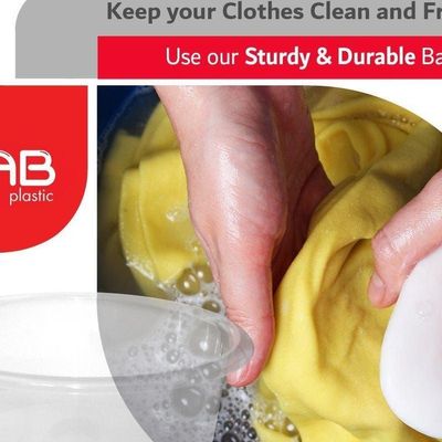 GAB Plastic, Round Basin, 10L, 39cm, Plastic Washbasin, Cleaning Accessory, Multipurpose Washing Sink, Medium Plastic Washbowl, Recycled Plastic, Sturdy and Durable.