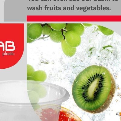 GAB Plastic, Round Basin, 10L, 39cm, Plastic Washbasin, Cleaning Accessory, Multipurpose Washing Sink, Medium Plastic Washbowl, Recycled Plastic, Sturdy and Durable.