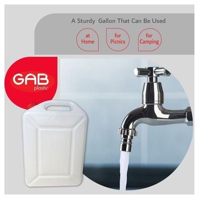 GAB Plastic, Clear Plastic Water Gallon, 20 liters, Clear Water Gallon, Plastic Gallon, Plastic Jerrycan, Clear Fluid Container, Water Storage, Liquid Container, Reusable, Sturdy, BPA-free Plastic