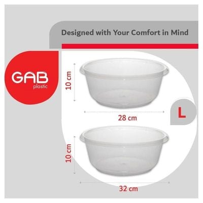 GAB Plastic Round Basin Set of 5 Basins in Different Sizes