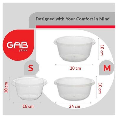 GAB Plastic Round Basin Set of 5 Basins in Different Sizes